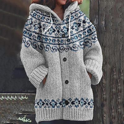 Karlee | Multicolor Nordic Hooded Cardigan