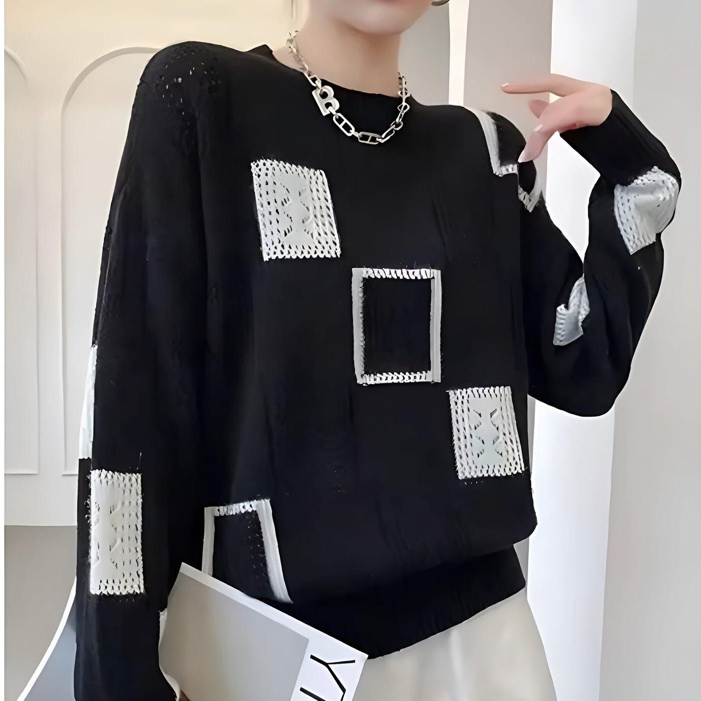 Suzanne | Geometric Knit Sweater