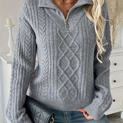 Josette | Half-Zip Cable Knit Sweater