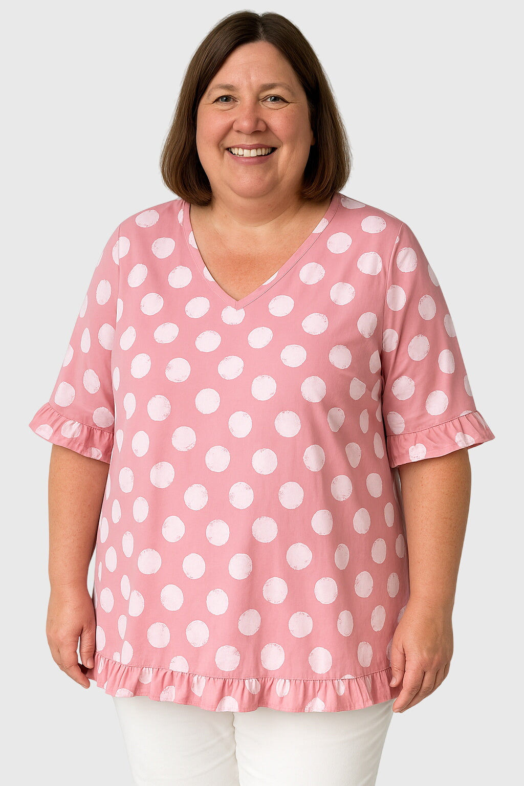 Fatima | Polka Dot Ruffle Blouse