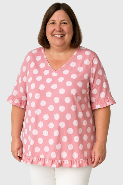 Fatima | Polka Dot Ruffle Blouse