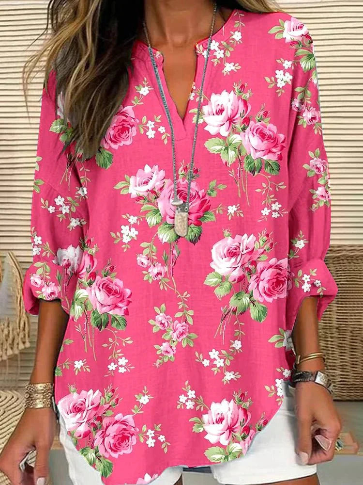 Connie | Pink Floral Blouse