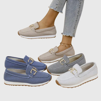 Veronica | Mesh Loafers with Gold Detail
