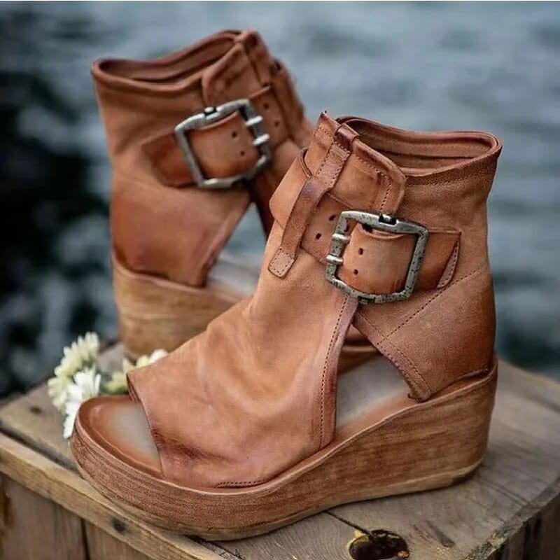 Harley | Buckle Wedge Sandals