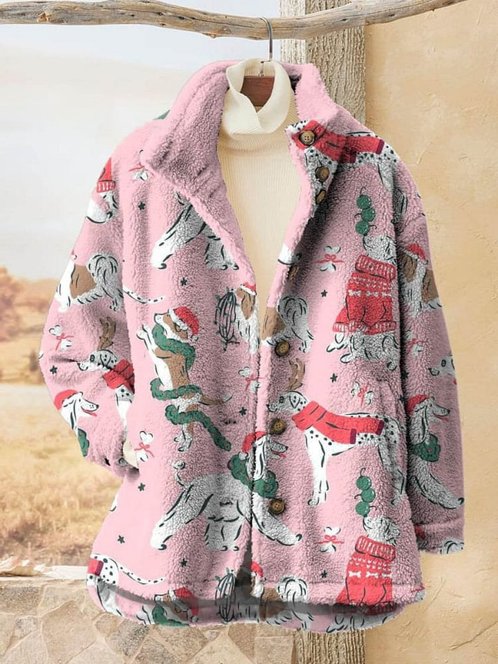 Frigg | Playful Dog Print Coat