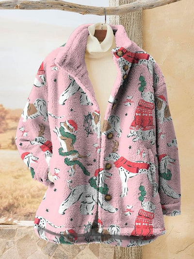 Frigg | Playful Dog Print Coat