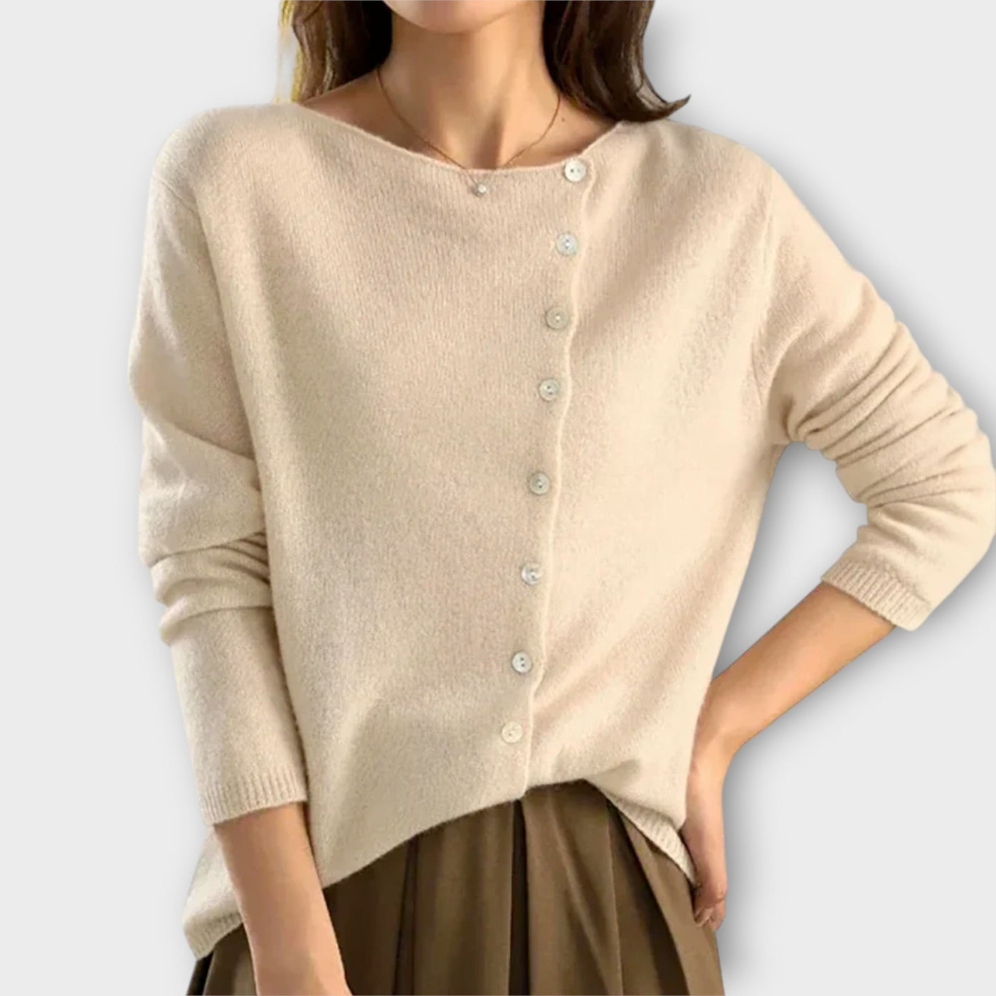 Regina | Asymmetrical Button Cardigan
