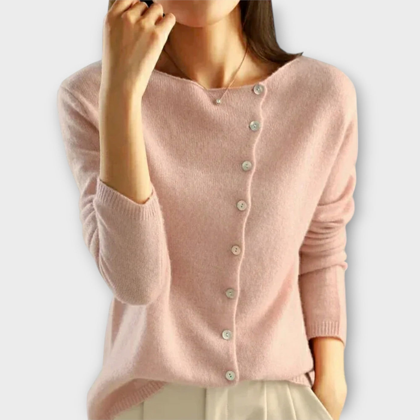 Regina | Asymmetrical Button Cardigan