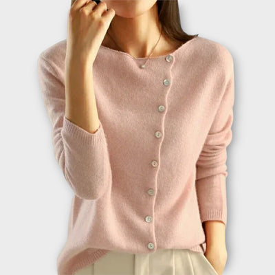 Regina | Asymmetrical Button Cardigan