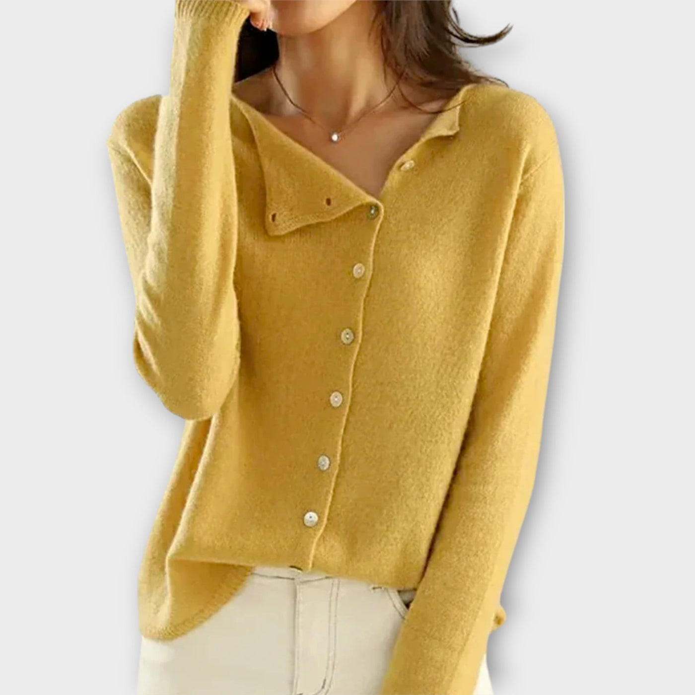 Regina | Asymmetrical Button Cardigan