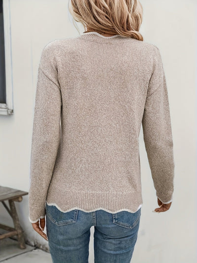 Rose | Soft Lace Trim Sweater