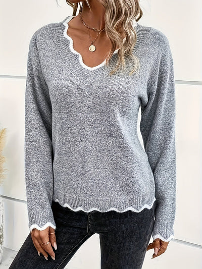 Rose | Soft Lace Trim Sweater