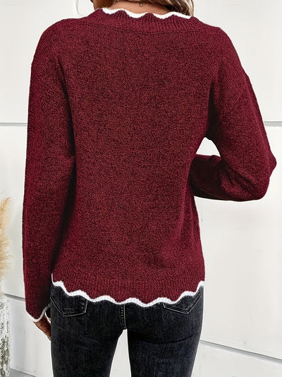 Rose | Soft Lace Trim Sweater