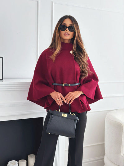 Daphne | Chic Belted Poncho Top