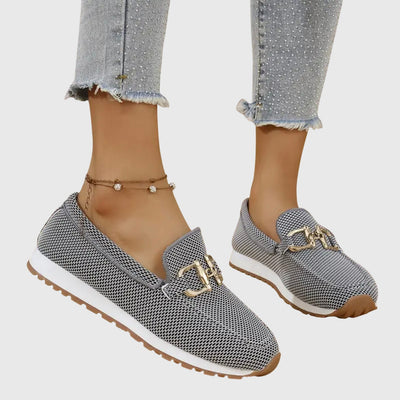 Veronica | Mesh Loafers with Gold Detail