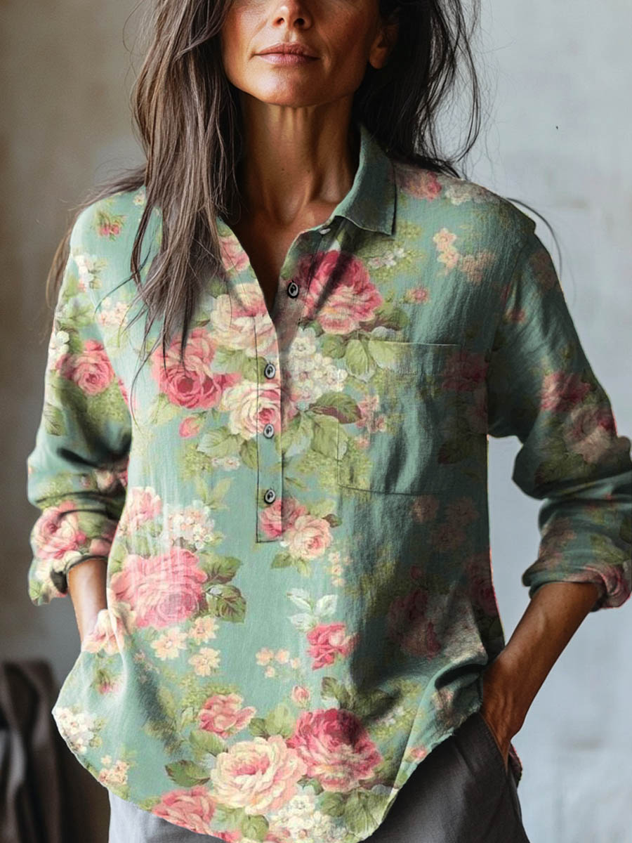 Myra | Vintage Floral Print Blouse