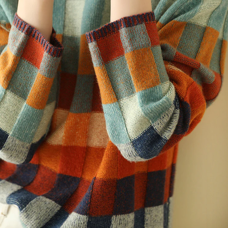 Phoebe | Colorblock Check Sweater