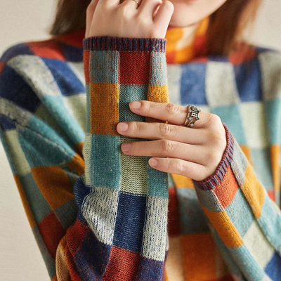 Phoebe | Colorblock Check Sweater