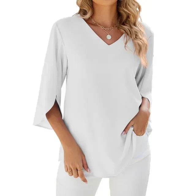 Aviana | Elegant V-Neck Blouse
