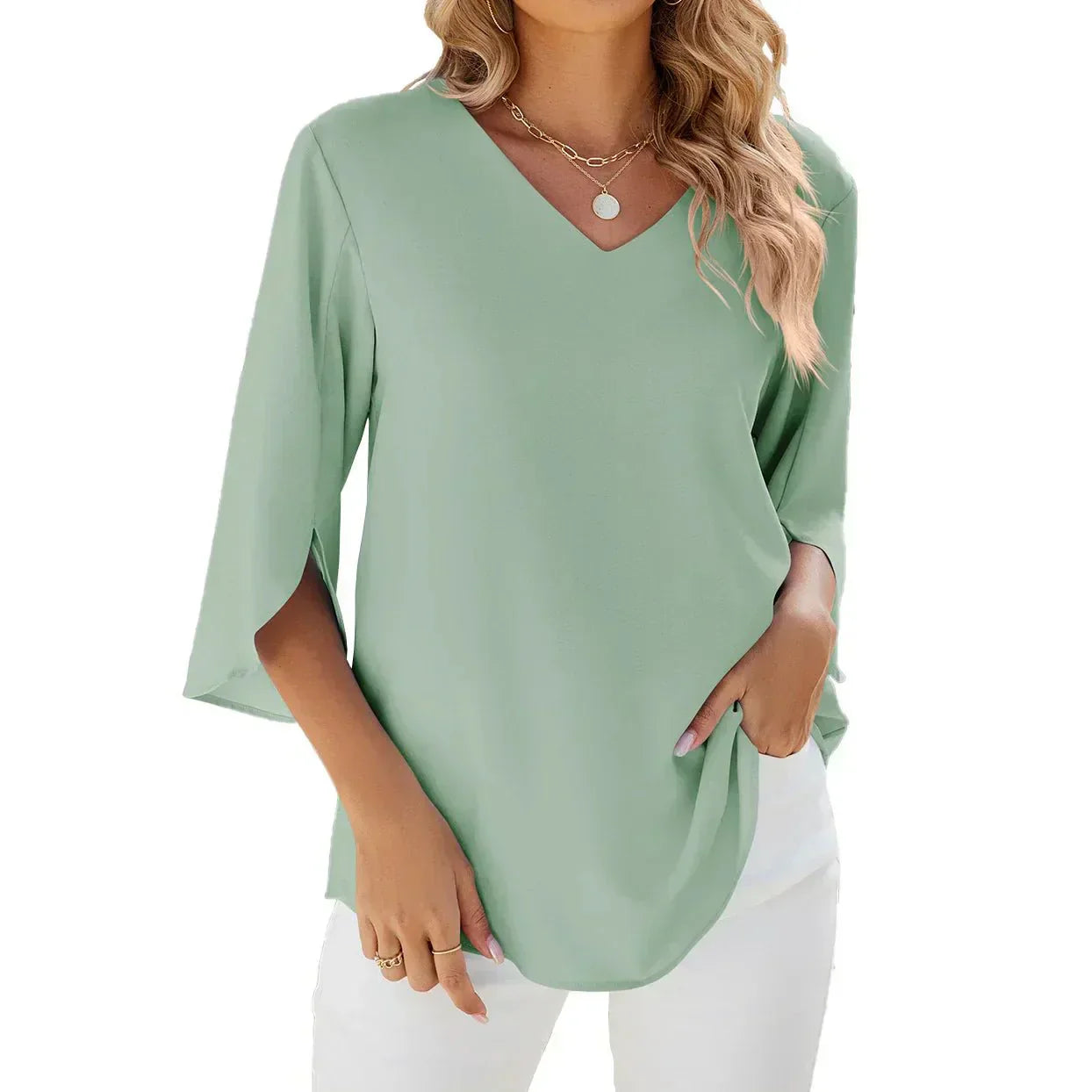 Aviana | Elegant V-Neck Blouse