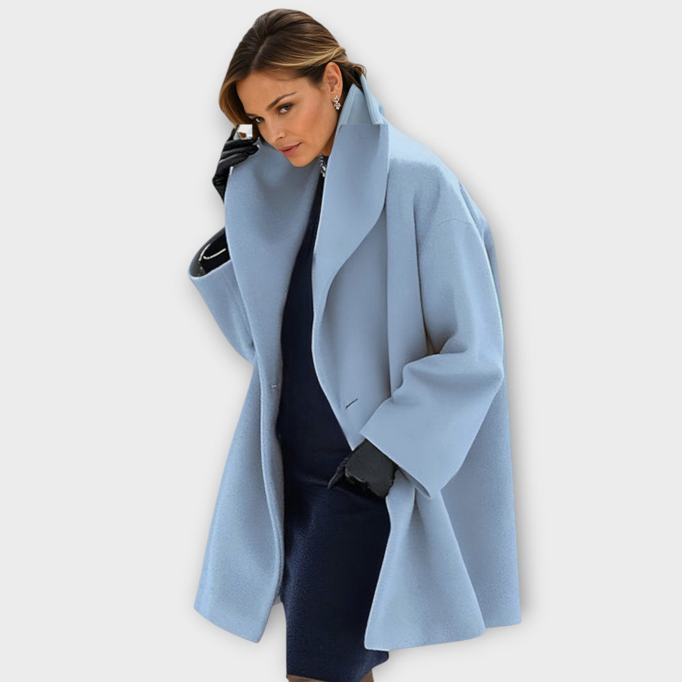 Liana | Elegant Draped Wool Coat
