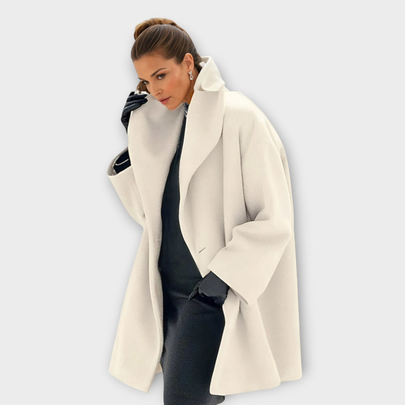Liana | Elegant Draped Wool Coat