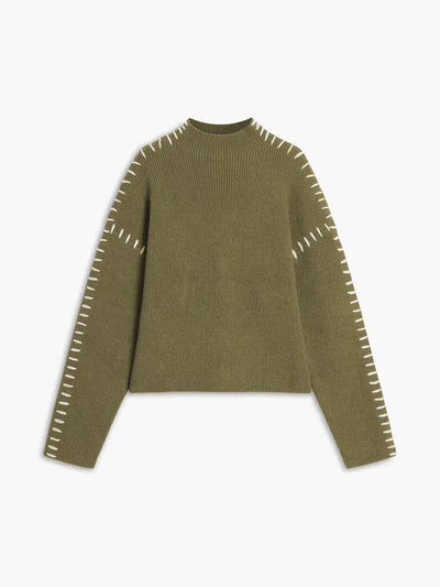 Noemi | Contrast-Stitch Knit Sweater