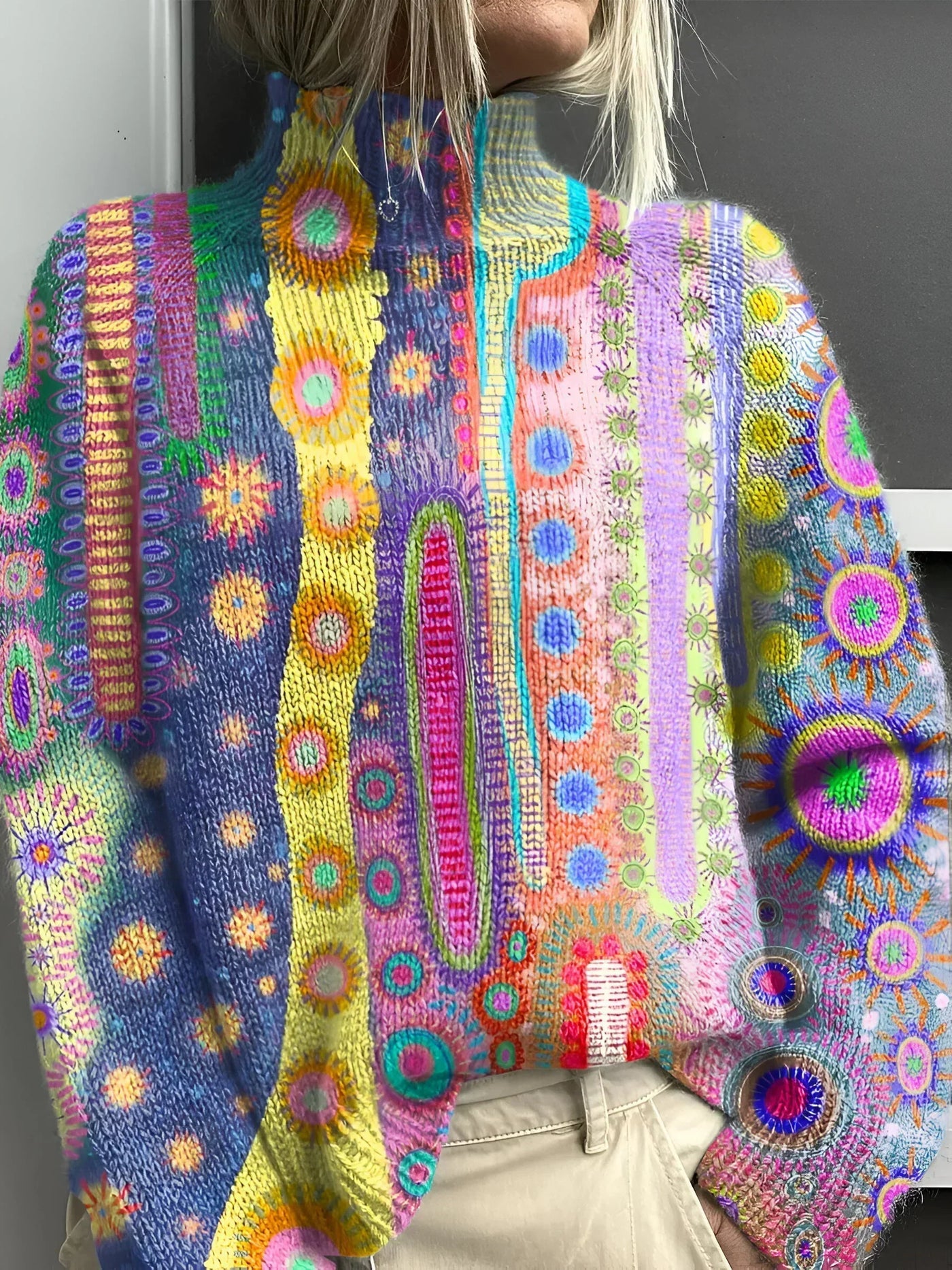 Gwen  | Kaleidoscope Turtleneck Sweater