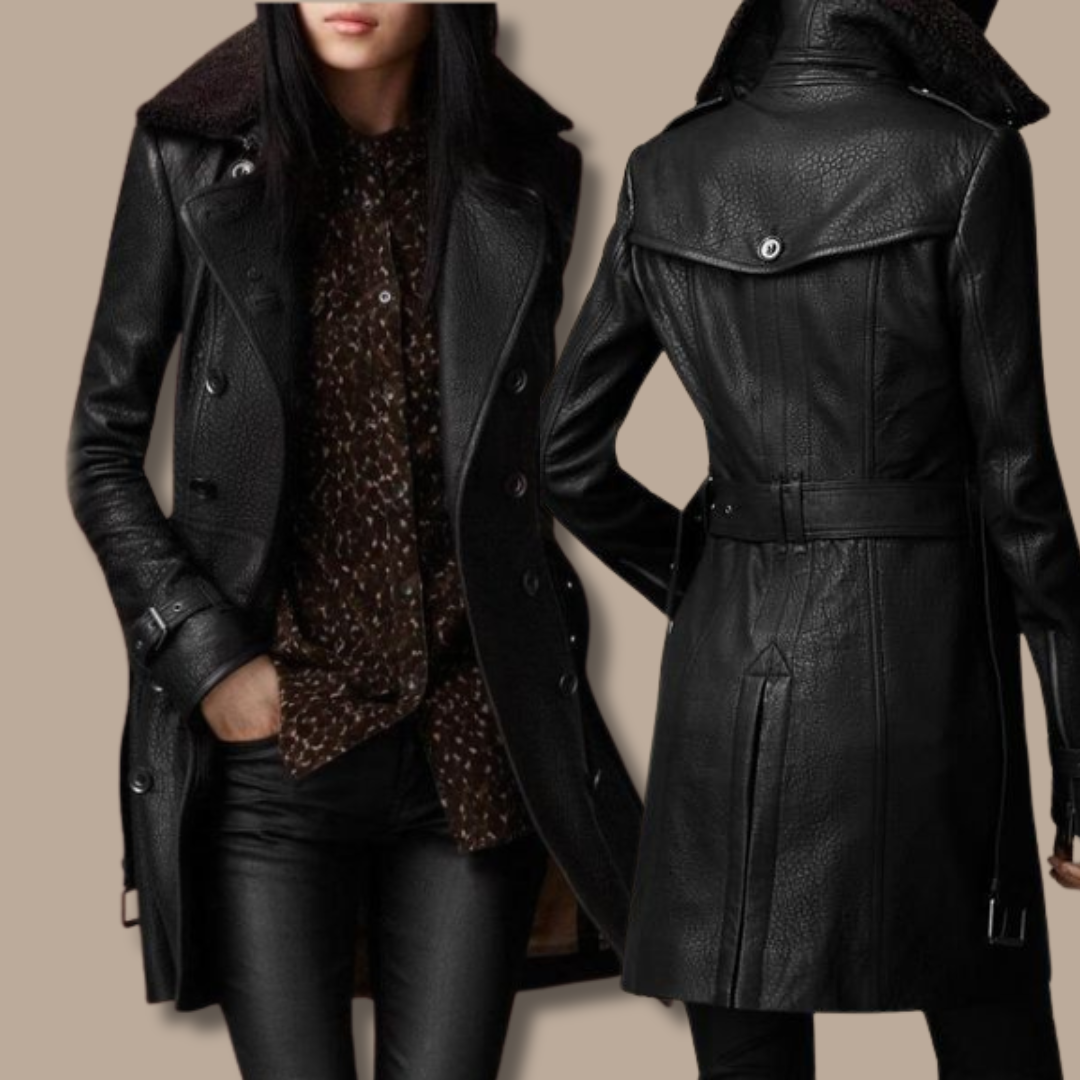 Breanna | Leather Trench Coat