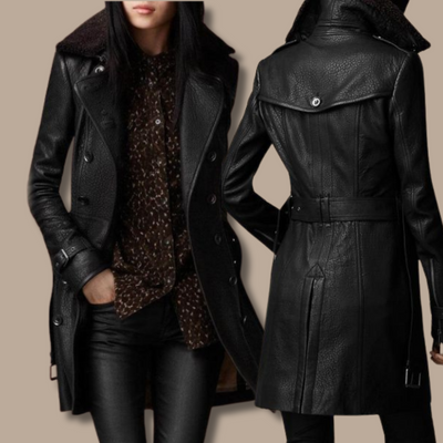 Breanna | Leather Trench Coat